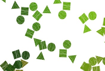 Light Green vector layout with circles, lines, rectangles.