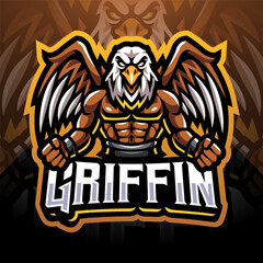 Griffin esport mascot logo design © Visink.art