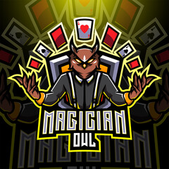 Magician owl esport mascot logo design © Visink.art