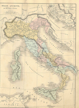 Antique map of Ancient Italy