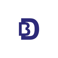 monogram logo letter B and D design and template