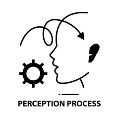 perception process icon, black vector sign with editable strokes, concept illustration