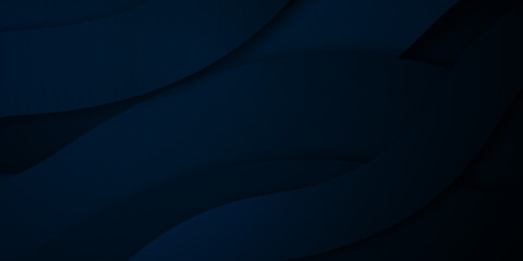 Dark blue abstract background with black shadow. Modern blue business presentation background with wave curve overlap layers
