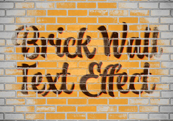 Brick Wall Text Effect Mockup