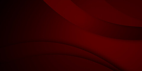 Abstract background of curved surfaces and wave shape in red colors