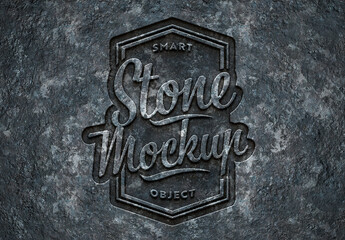 Engraved Stone Text Effect Mockup