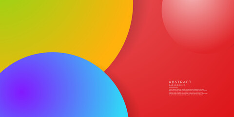 Abstract colorful background - multicolored circles, trendy minimal geometric design 