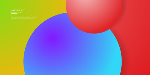 Abstract colorful background - multicolored circles, trendy minimal geometric design 