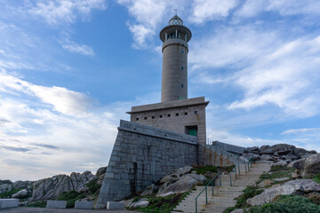Fototapeta na wymiar Punta Nariga lighthouse on the western coast of Galicia
