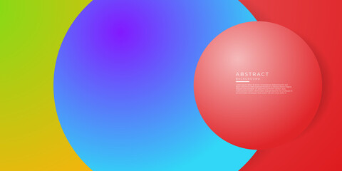 Abstract colorful background - multicolored circles, trendy minimal geometric design 
