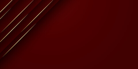 Luxury red gold abstract background with golden line stripes