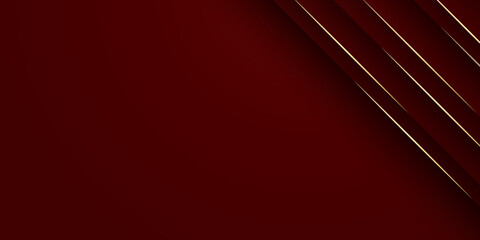 Luxury dark red background combine with golden lines element.