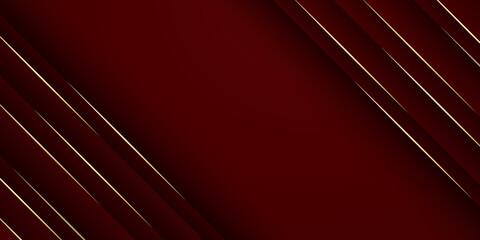Luxury dark red background combine with golden lines element.