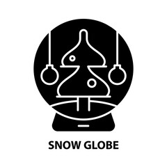 snow globe icon, black vector sign with editable strokes, concept illustration