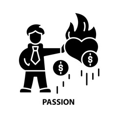 passion icon, black vector sign with editable strokes, concept illustration