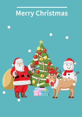 메리 크리스마스 산타할아버지와 루돌프