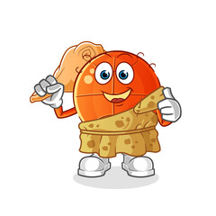 basketball ancient cartoon. cartoon mascot vector