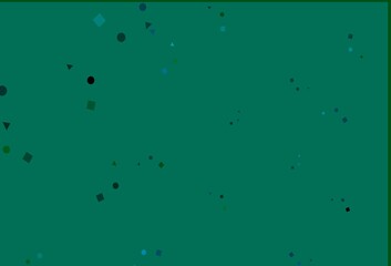 Light Blue, Green vector texture in poly style with circles, cubes.