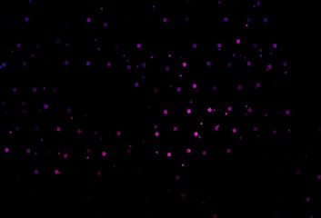 Dark Purple vector background with triangles, circles, cubes.