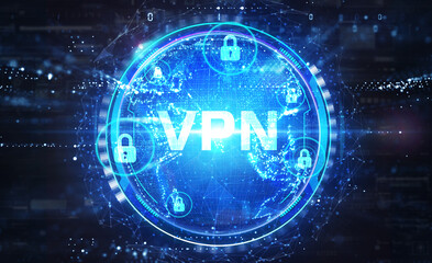 Business, Technology, Internet and network concept. VPN network security internet privacy encryption concept.