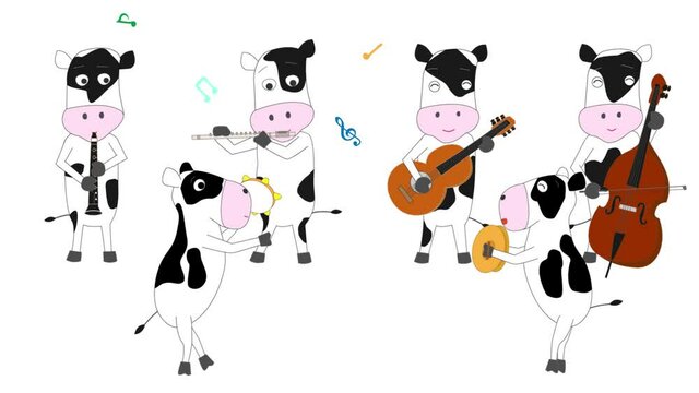 令和三年の新年を祝ってコンサートを開催してる牛たち。