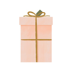 Watercolor texture Gift boxes with Ribbon. Winter Holidays shopping. illustration card with surprise for anniversary, birthday, wedding.