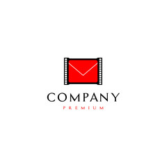 Red Envelope Isolated Inside the Negative camera roll Logo Design