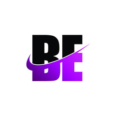Letter B E simple logo design vector