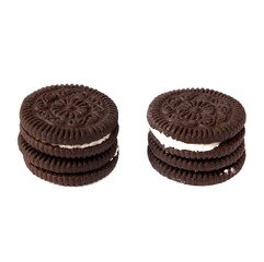 Chocolate Cream Cookies Isolated on white background