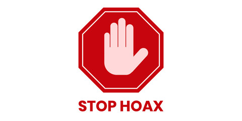 Obraz premium hand holding a sign stop hoax