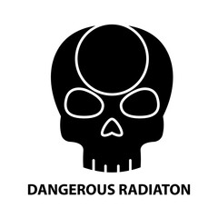 dangerous radiaton icon, black vector sign with editable strokes, concept illustration