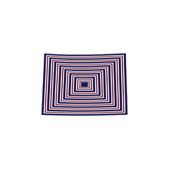 illustration of Colorado State map with lines in red, blue and white colors