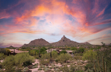 Pinnacle Peak Overlooks Scottsdale Homes