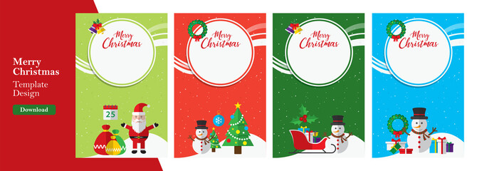 MerryMerry christmas and happy new year. Christmas celebration and decoration. Vector Christmas illustration, santa, christmas and holiday background.