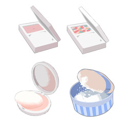 おしろい　ファンデーションのイラストセット