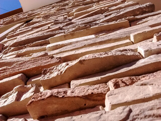 House rock facade, selective focus