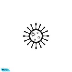 Icon vector graphic of virus, good for template illustration