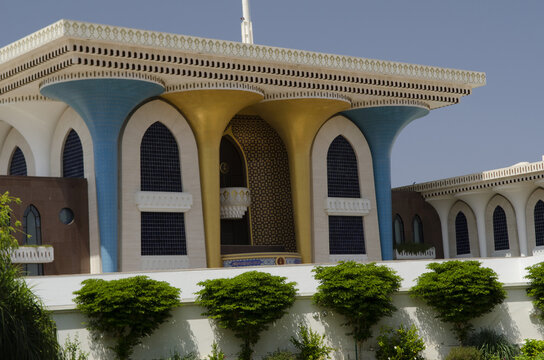 MUSCAT, OMAN - May 26, 2014: The Al Alam Palace Is The Ceremonial Palace Of His Majesty Sultan Qaboos Of Oman Muscat Oman