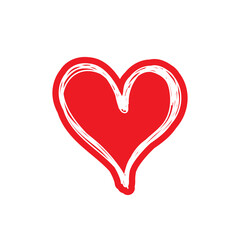 Heart doodle illustration. Hand drawn love symbol. Valentine's day vector icon.