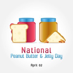 National Peanut Butter and Jelly Day Vector Illustration. Suitable for greeting card poster and banner.