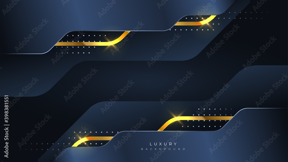 Wall mural Abstract futuristic background with navy blue color. luxurious banner and elegant shape. Vector Illustration. - Wall murals