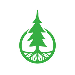 Tree logo template isolated on white background