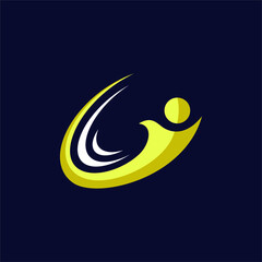 Obraz na płótnie Canvas Flying C figure logo Design