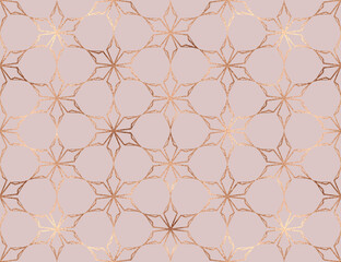 Fototapeta premium Christmas gold decoration stars seamless pattern.