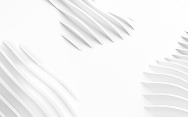 Abstract Curved Shapes. White Circular Background.