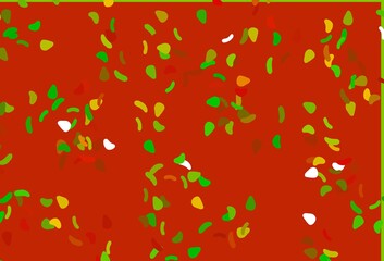 Light Green, Red vector background with abstract forms.