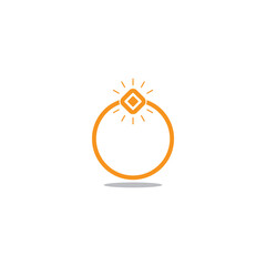 vector of shine gold ring simple abstract flat logo