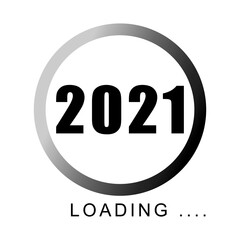 New year icon 2021 with loading. simple design editable. design vector illustration