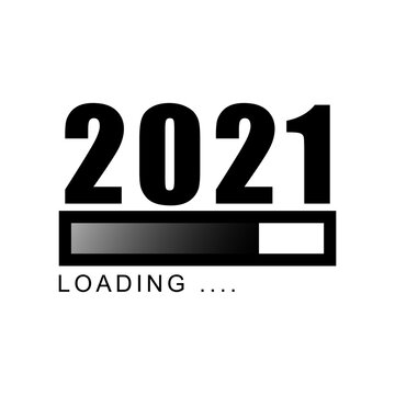 New year icon 2021 with loading. simple design editable. design vector illustration