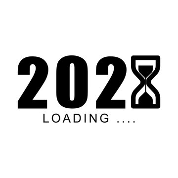 New year icon 2021 with loading. simple design editable. design vector illustration